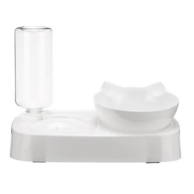 (White, L) Anti-overturning Cat Bowl Separation Design Autoxic Drinking Water Basin Largr Capaci