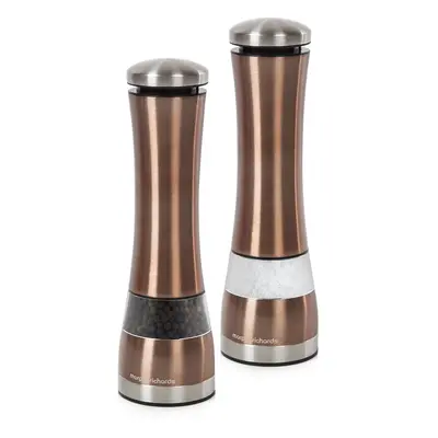 Morphy Richards Accents Electronic Salt and Pepper Mill Set, Stainless Steel, Copper