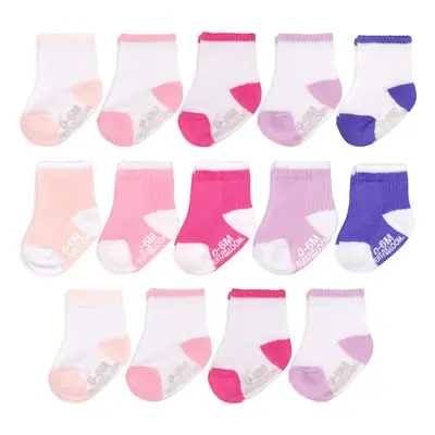 Fruit of the Loom Baby 14-Pack Grow & Fit Flex Zones Cotton Stretch Socks - Unisex Girls Boys Mo