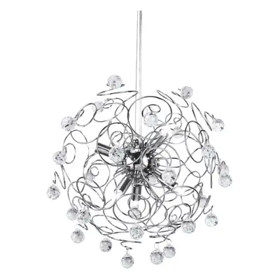 Premier Housewares Crystal and Chrome Pendant Light