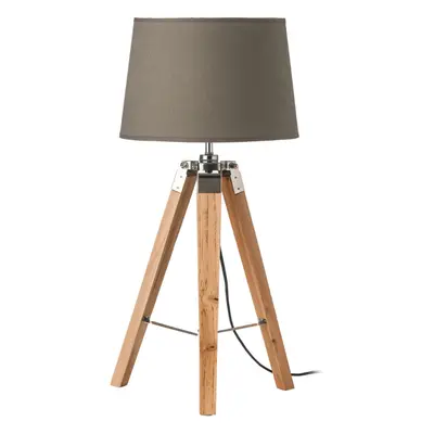 Premier Housewares Tripod Table Lamp with Light Wood Base