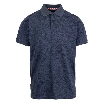 (M, Navy Print) Trespass Mens Casual Button Front Polo Top Cabra