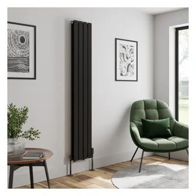 (Black, x 304mm - Double) Flat Panel Radiators Horizontal Vertical Heater