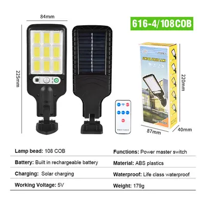 (108COB(With remote controller)) LED Solar Wall Light Modes Motion Sensor Light Control IP65 Wat