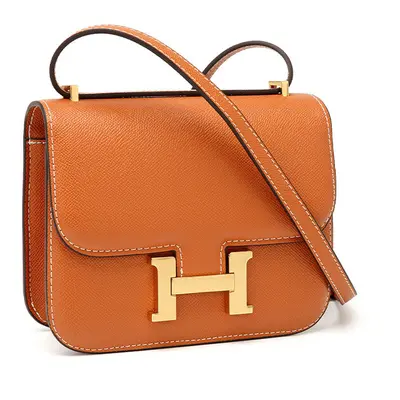 (Brown) H-buckle Kangkang bag European and American fashion 24cm palm print high-end small squar