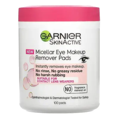 Garnier, SkinActive, Micellar Eye Makeup Remover Pads, Pads