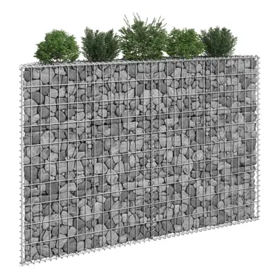 vidaXL Trapezium Gabion Raised Bed Galvanised Steel Gabion Basket Planter Pot