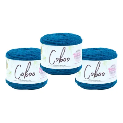 3 Pack Lion Brand Yarn Coboo Bamboo Yarn Steel Blue