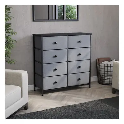 (Grey & Black) Chorley Fabric Drawer Home Storage Chest