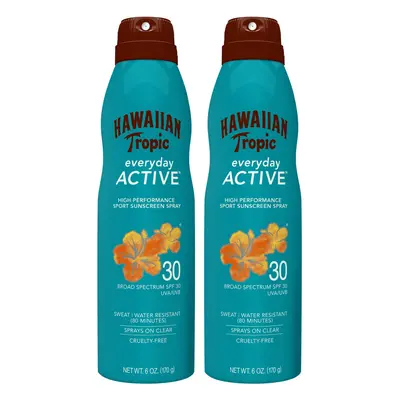 Hawaiian Tropic Everyday Active Clear Spray Sunscreen SPF 6oz Twin Pack | Hawaiian Tropic Sunscr