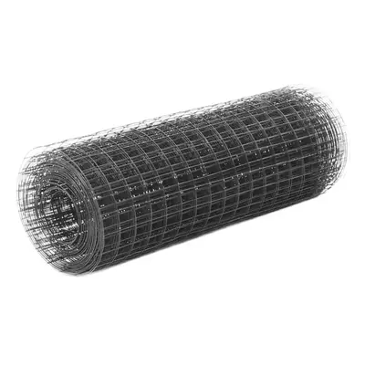 Wire Netting Steel with PVC Coating 25x0.5 m Square Grey