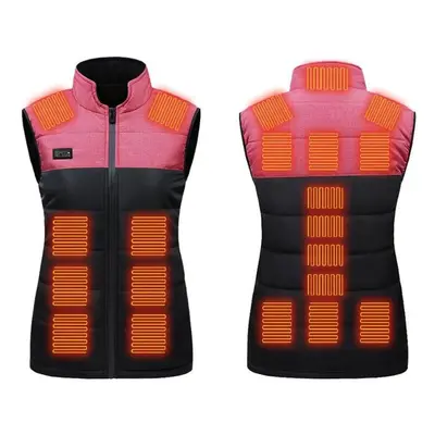 (3XL, pink) Men Women Vest Jacket Men Winter Electric Heated Vest Waistcoat For Sports Hiking Ov