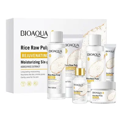 (as the picture, a set) Bioaoua Rice Puree Rejuvenating And Moisturizing Six-piece Set Of Hydrat