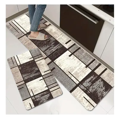 (160*200cm) Geometric Abstract Kitchen Mat Soft Thickened Kitchen Floor Mat Waterproof Non-slip 