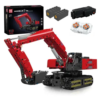 (red) Mould King Technical Car Building Block Red Motorized Mechanical Digger Truck Model Engine