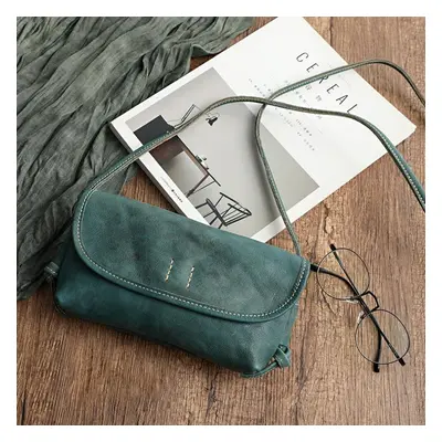 (green) Johnature Handmade Retro Soft Cow Leather Women Bag Simple Solid Color Shoulder Bags Lei