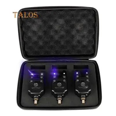 Talos 3pcs Fishing Bite Alarms Set Led Light Sound Biting Indicators Fish Finders Tool