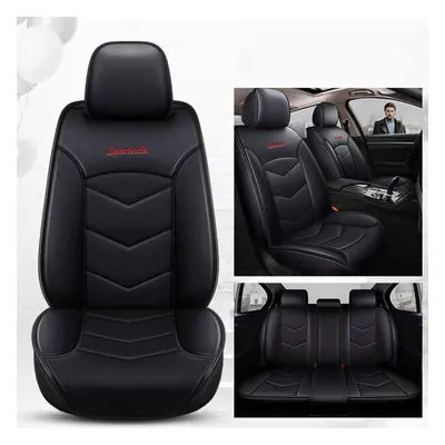 (black, Five-seater) Five-seater Car Seat Cover Pu Leather Universal Seat Cushion Soft And Comfo