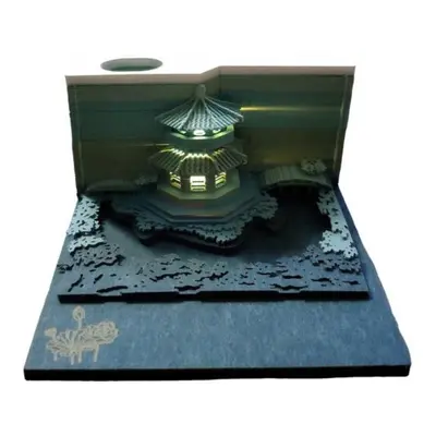 (E) Set Weekly Calendar Creativity 3D Castle Calendar With Led Lights Paper Carving Art Desk Cal