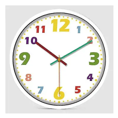 10 Inch Color Wall Clock,cartoon Bedroom Living Room Clock, Silent Children's Wall Clock