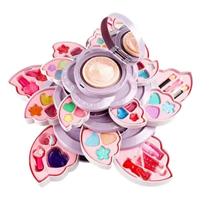 (Sye-06 Layers) Girls Makeup Toy Set - Flower Shape Princess Cosmetic Pretend Play Toys,washable