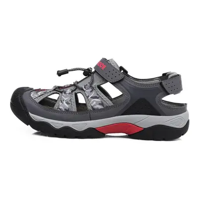 (gray, 41) Summer Men Beach Sandals Big Size Extrawide Men Sandals Outdoor Walking Beach Shoes B