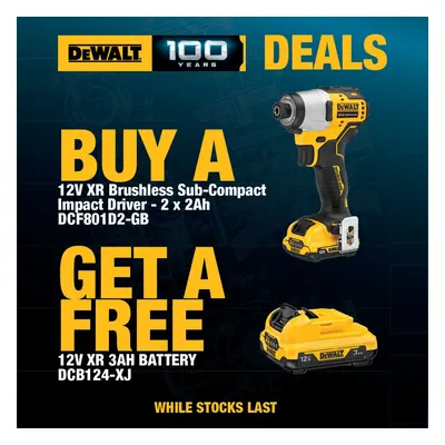 DeWalt DCF801D2 12V XR Brushless Sub Compact Impact Driver + 3x Battery Kit Case