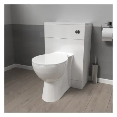 Nes Home 500mm Modern WC Unit & Ultra Standard Back To Wall Toilet With Cistern