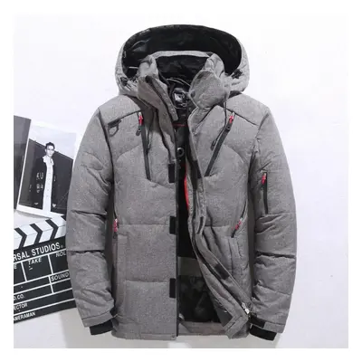 (grey, XXXXL) Christmas Gift Men&apos;s Down Jacket Snow Parkas Male Warm Hooded Windproof Winte