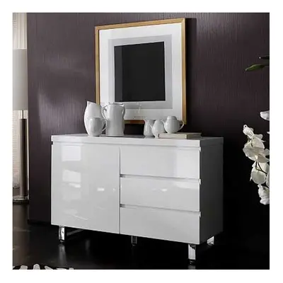 Sydney Small High Gloss Sideboard With Door Drawer In White