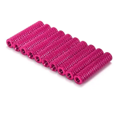 (Pink) M3AS17 50Pcs M3 25mm Knurled Standoff Aluminum Alloy Anodized Spacer