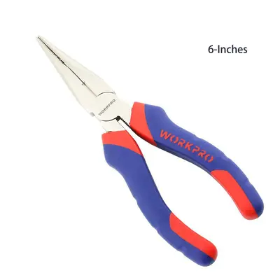 (6 Inch) Two-color Handle Needle Nose Pliers Wire Cutters 6/8 Inches Household Multi-function Pl