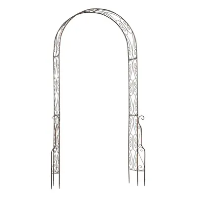 Outsunny Metal Garden Arch Arbour Rose Climbing Archway Plant Wedding Decorative