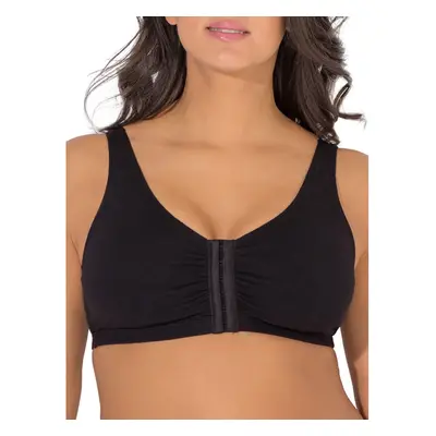 Fruit of the Loom Women's Front Close Sports Bra-Cotton Blend Easy Fit & Built-Up Support Black