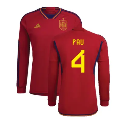 (L) Spain Long Sleeve Home Shirt (PAU 4)