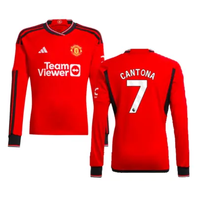 (XXL) Man Utd Home Long Sleeve Shirt (Kids) (Cantona 7)