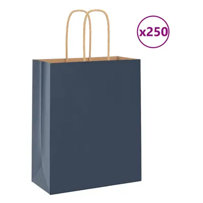 (blue, x x cm) vidaXL Paper Bags pcs with Handles Brown 21x11x36 cm Paper Grocery Bag