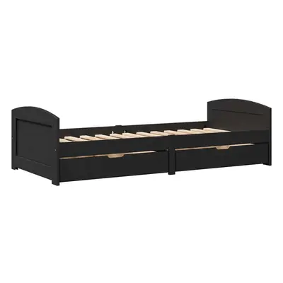 vidaXL Day Bed with Drawers without Mattress IRUN Black 90x200 cm sofa bed