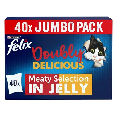 Felix Doubly Delicious Meaty Cat Food 40x100g