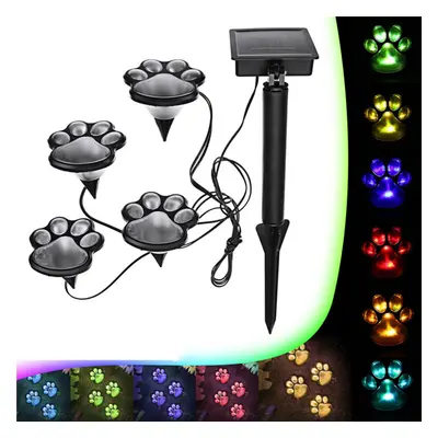 (Colorful) Solar Power LED Dog Animal Paw Print Light for Outdoor Garden Path