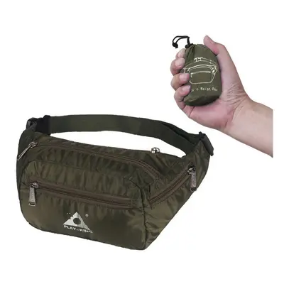 (Army Green) Outdoor Running Travel Waist Bag Waterproof Foldable Fanny Pack For Men Women Joggi