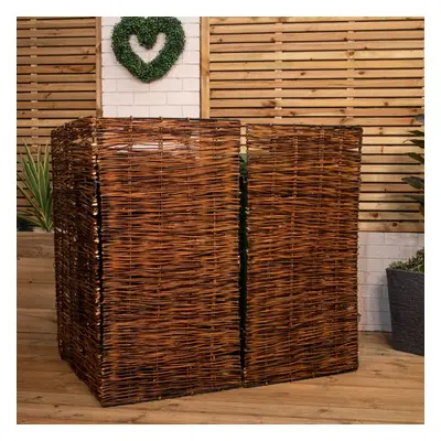 1.16m x 1.22m Double Garden Patio Willow Wheelie Bin Screen Hideaway