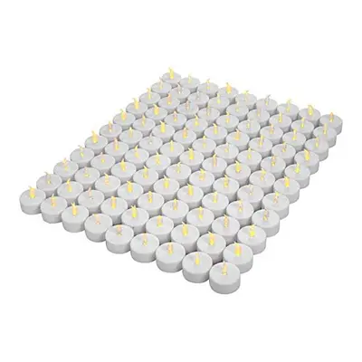 OSHINE 100Pack Battery Tea Lights- Realistic and Bright Flickering Battery Operated Flameless LE