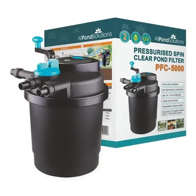 AllPondSolutions 5000L Pressurised Pond Filter 11w UV Easy Clean PFC-5000