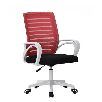 (Red) MOF Office Chair Ergonomic Desk Chair Lumbar Support Height Adjustable