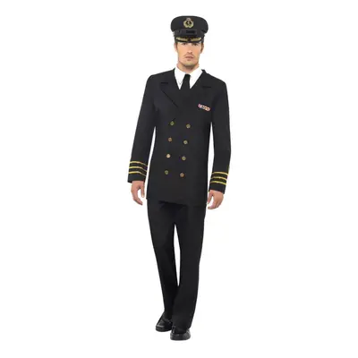 (L R, Black) Smiffys Mens Navy Officer Costume Set