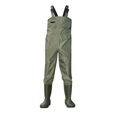 (Foot Size UK12, Green) Dirt Boot Nylon Chest Waders 100% Waterproof Fly Coarse Fishing Muck Wad