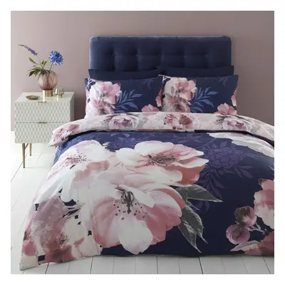 Catherine Lansfield Dramatic Floral Navy Single Duvet Cover Set Easy Care Bedding