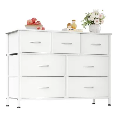 (30D x 100W x 76.7H cm (7 Drawers), White) Chest of Drawers for Bedroom with Drawers, Fabric Sto