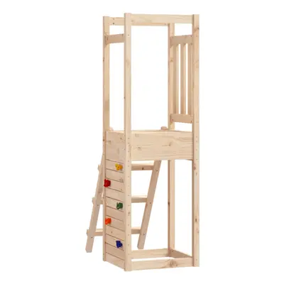 (solid pinewood) vidaXL Play Tower Climbing Frame with Ladder and Rockwall Kids Solid Wood Pine